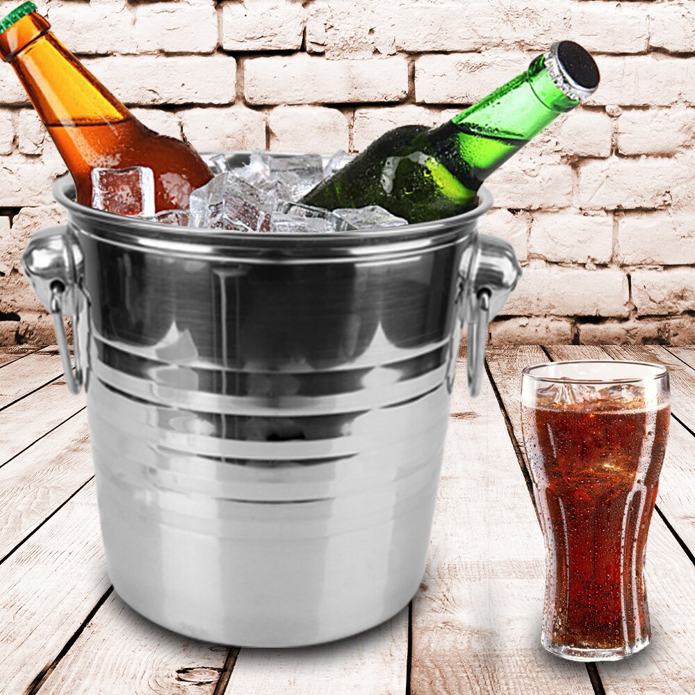 NICEYARD Champagner Wein Bier Eimer für KTV Bar Küche Party Barware 5L Edelstahl Ice Cube Maker Wein Bier Kühler eimer