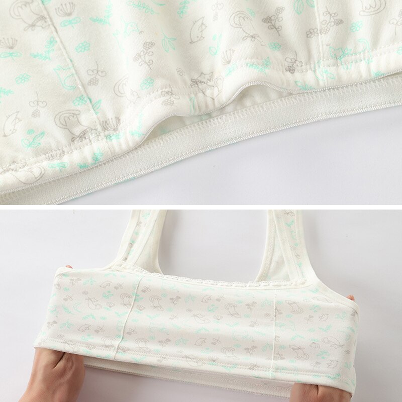 [B232] Backless Beha Meisjes Katoen Mooie Leuke Student Ondergoed Zomer Vest-Stijl Zoete Bloemen Kleine Sling 8-16 Jaar