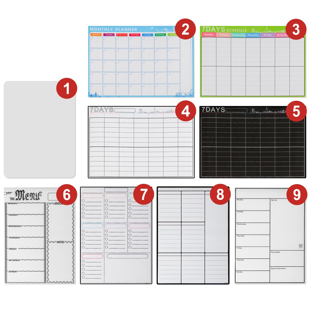 1Pc Magnetic Weekly & Monthly Planner Whiteboard Fridge Magnet Flexible Daily Message Drawing Refrigerator Bulletin White Board