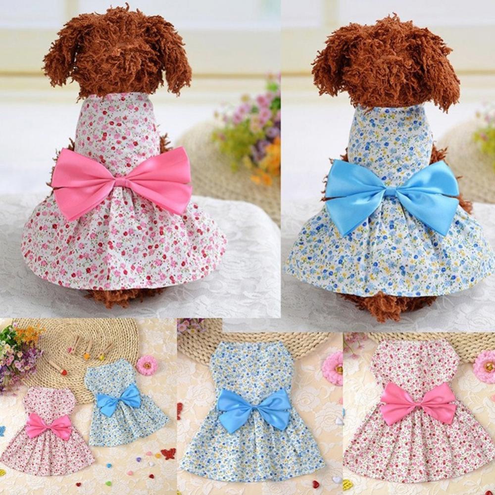 Robes à nœud Floral pour chien, tenue de mariage pour petit chien, Chihuahua, carlin, chiot, chat, été