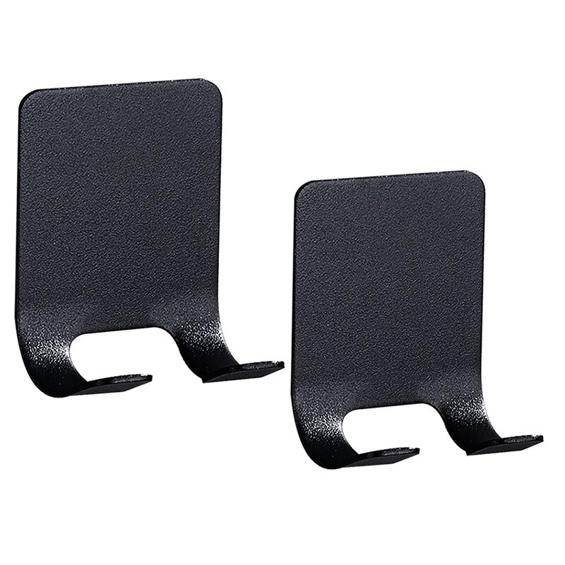 2Pcs Scheermes Houder Scheerapparaat Haak Hanger Stand Self Adhesive Rvs Zware Haak, douche Haak Voor Scheermes, Badkamer: black