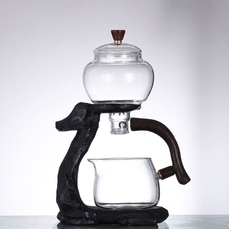 Full Automatic Deer Glass Teapot Heat-resistant Infuser Tea Turkish Drip Pot 220V Heating Base for Tea Coffee Make: black