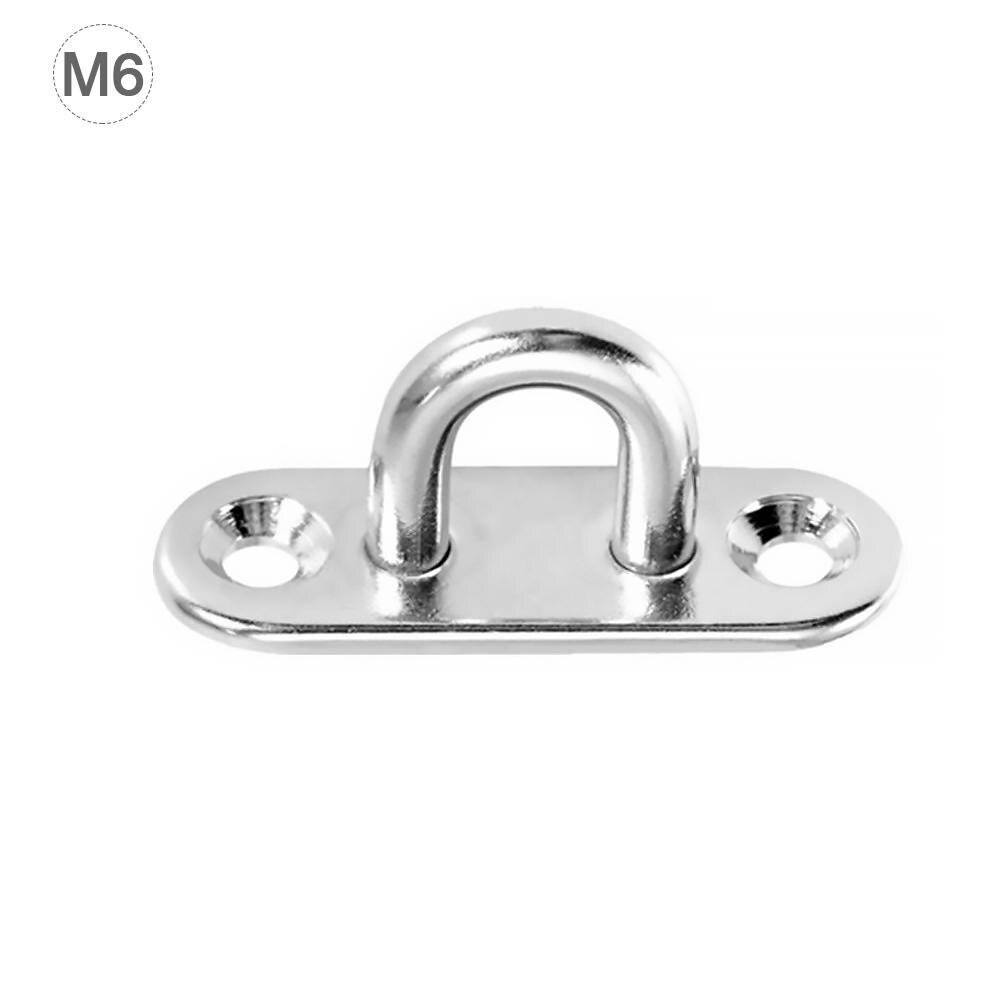 Pad Eye 304 316 Stainless Steel Oblong Plate Staple Ring Hook Loop U-shaped Screws Wall Mount Hook Hanger Marine Deck: A