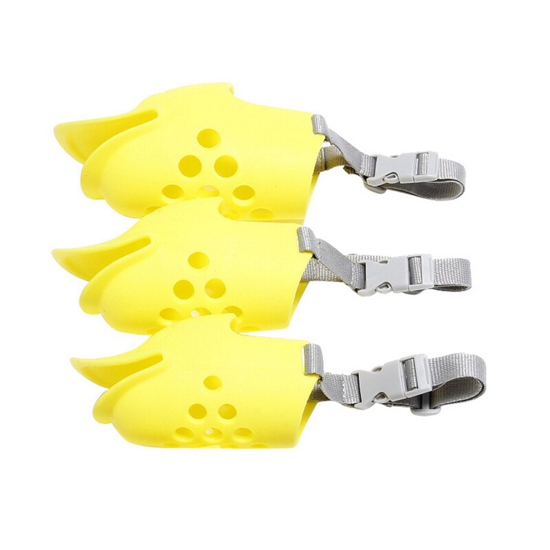 Dog Silicone Muzzle Cute Duck Mouth Mask Luminous Muzzle Bark Bite Stop Small Dog Anti-bite Masks For Dog Pets Accessories uv