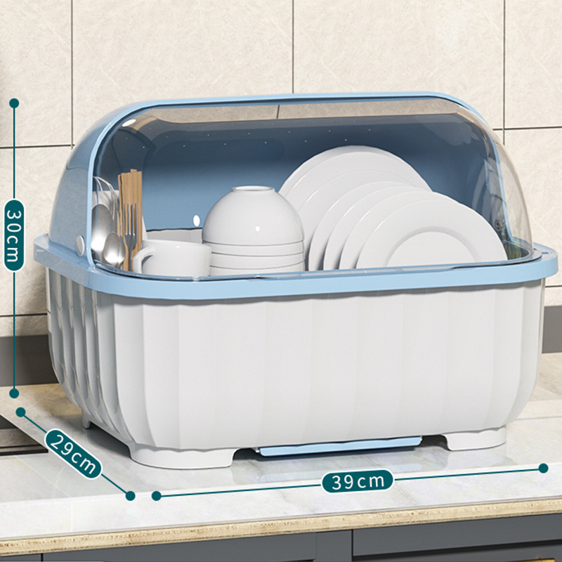 Armadietto per piatti da cucina Dishe Cestello di scarico per bacchette Multifunzionale antipolvere con coperchio Cestello portaoggetti per categoriezione stoviglie: cromo