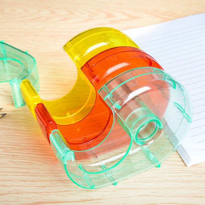 1pc gennemsigtige tape cutter holder plastik japansk papir klæbende tape dispenser bærbar tape rulle papirvarer lille skærer