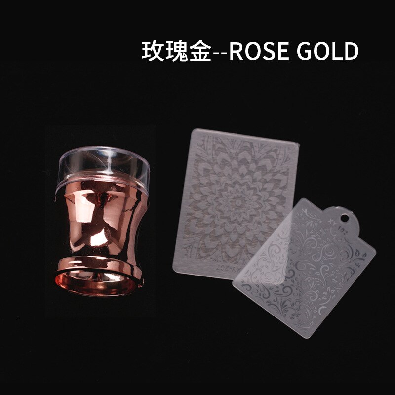 1Pc Clear Silicone Head Nail Stamp Stamping Manicure Tool With Scraper Print Patterns 6 Colors Transparent Nail Stamper: army green