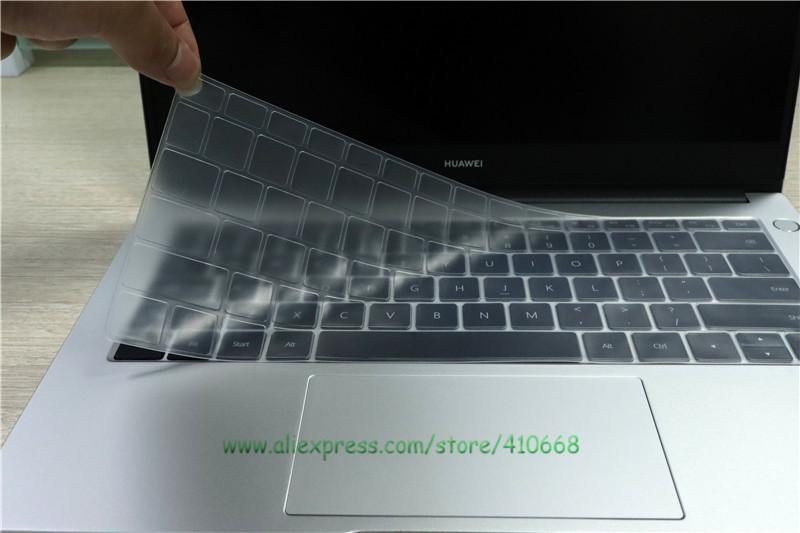 Til huawei matebook  d 14 r5 3500u linux bærbar silikone støvtæt tastatur cover skin protector mate book  d14: Krystal