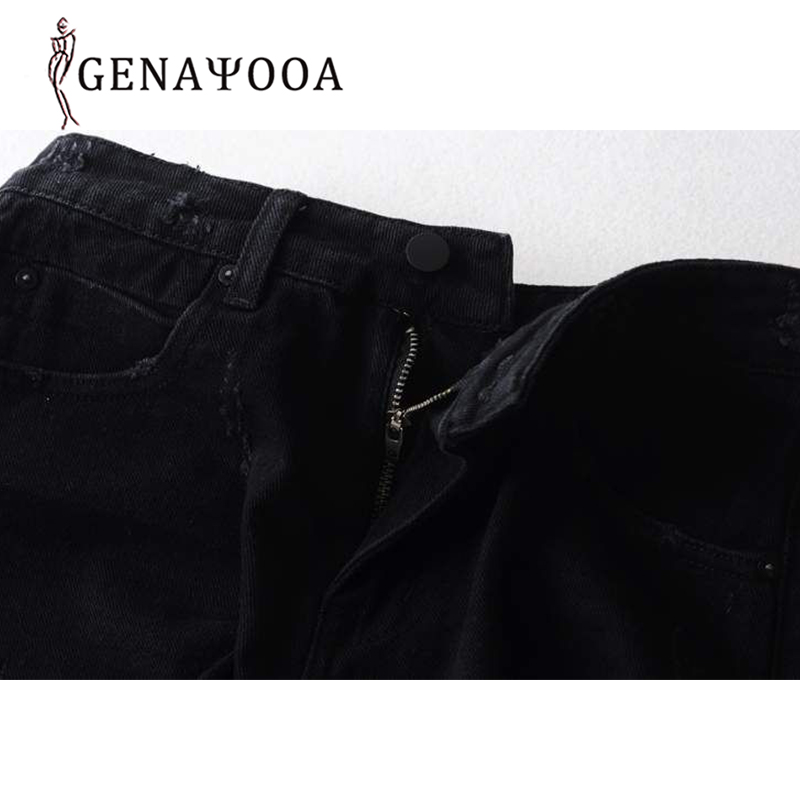 Pantalones cortos de verano para mujer, pantalones cortos de mezclilla, pantalones cortos de cintura alta, Casual, ajustados, negros