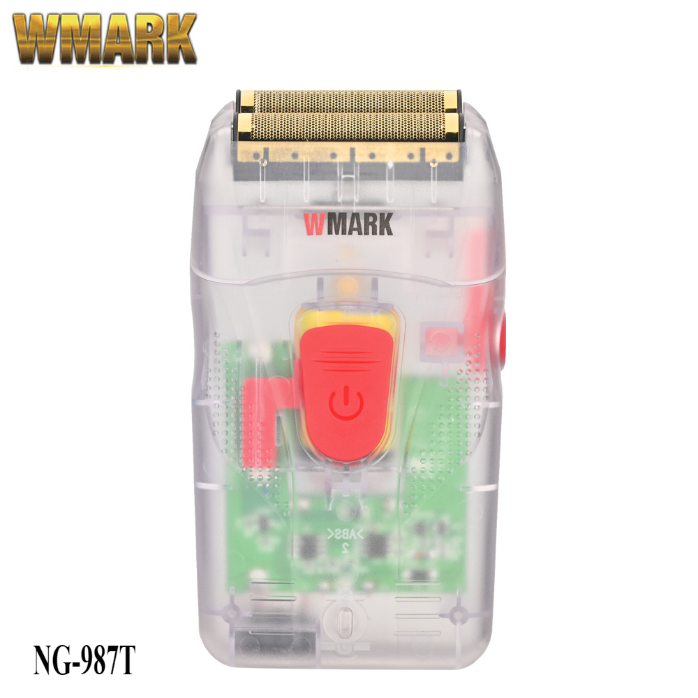 WMARK NG-987T Transparant Kapper Scheerapparaat Shaper Elektrisch Scheerapparaat Baard USB Elektrisch Scheerapparaat voor Gouden Olie Hoofd Scheren Machine