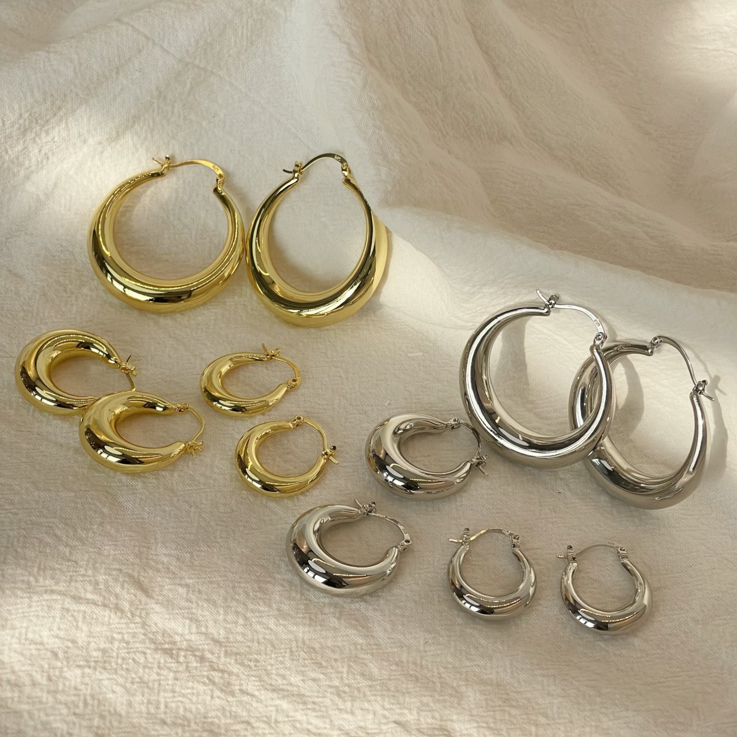 Pendientes de aro circulares grandes y exquisitos para mujer y niña, joyería grande de acero inoxidable para de boda, , estilo 2024