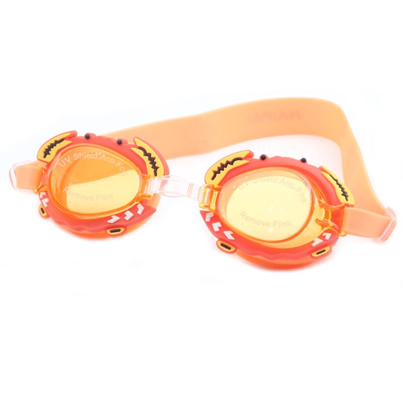 Svømningsbriller børn vandtæt børnekrabbe tegneserie dreng pige baby svømmer briller svømmebriller: Orange