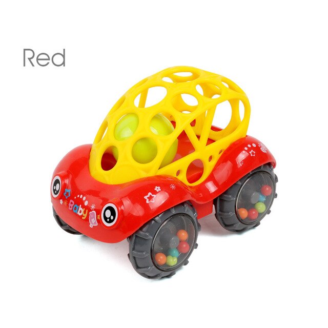 Baby Rattles Mobiles Non-toxic Plastic Colorful Music Handbell Grasping Gums Soft Teether Educational Toys For Newborn Baby: Red