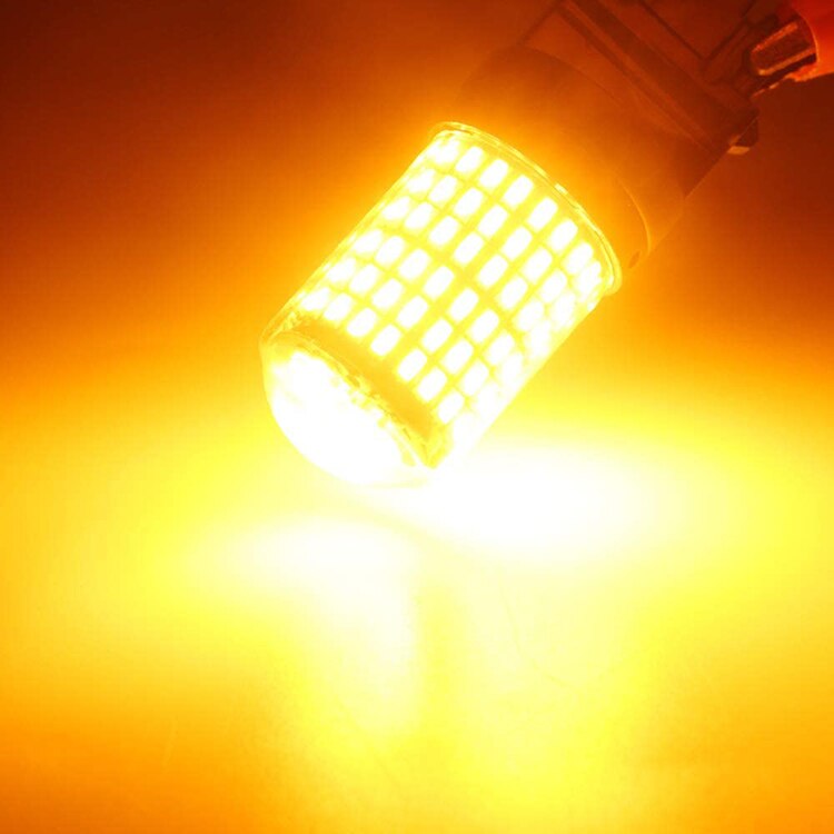 Anmingpu Signaal Lamp 1156 BA15S P21W Led BAU15S PY21W Lamp 3014SMD T20 7440 W21W Led-lampen Knipperlichten Backup licht 12V: 1pcs-Amber yellow / T20 7440 W21W WY21W