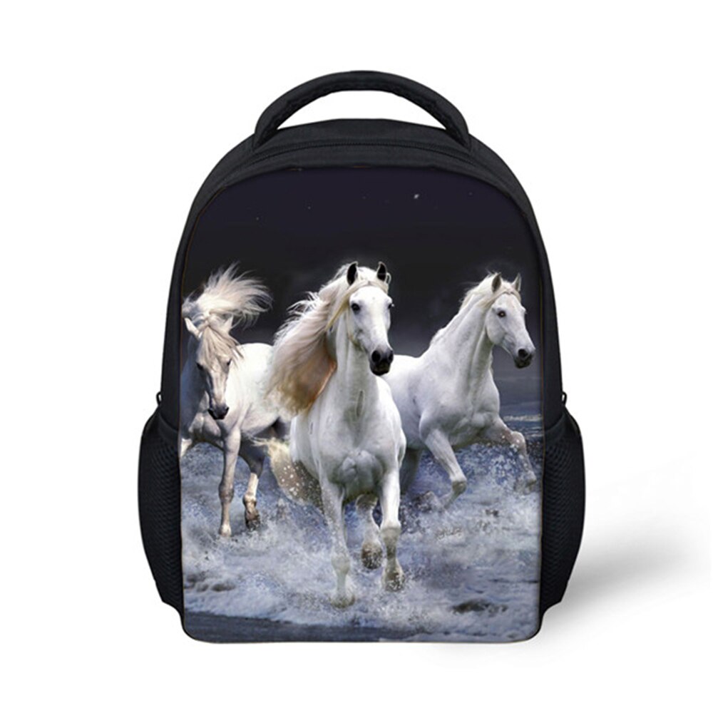 crazy horse printing backpacks for children girls shoulder bag kindergarten baby school bag animal backpack boys girls bagpack: W1109F