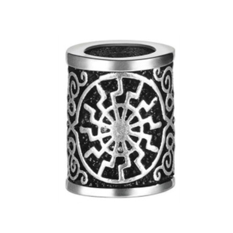 1-5 stücke Wikinger Rune Haar Bart für Haar flechten Schmuck, Der Haar Bart Handwerk Schmuck DIY Große See perle Zubehör: 1pc   Nein.4