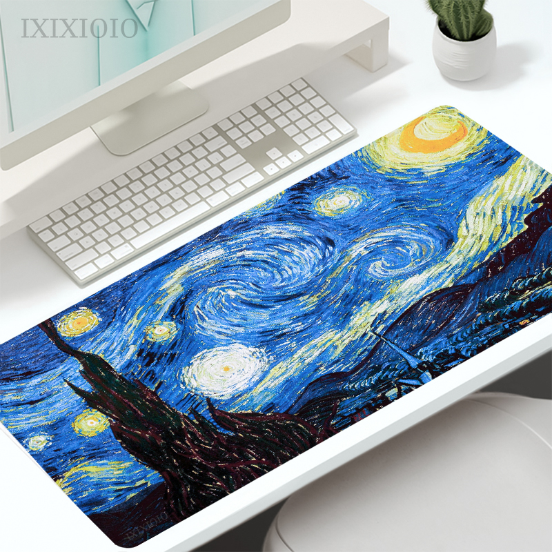 Van Gogh Oil Painting Mouse Pad Gaming XL Home Mousepad XXL Mouse Mat Office Natural Rubber Soft Gaming laptop Desktop Mouse Pad: XS / Coffee