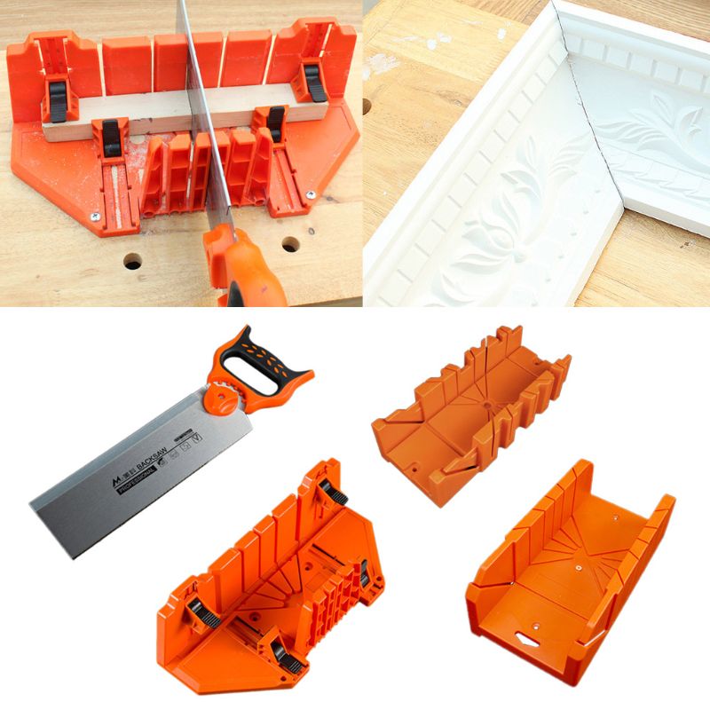 12/14" Adjustable Wood Miter Box Saw Cutting Grip Back Saw 0/22.5/45/90 Degrees Oblique Strip Woodworking Tool
