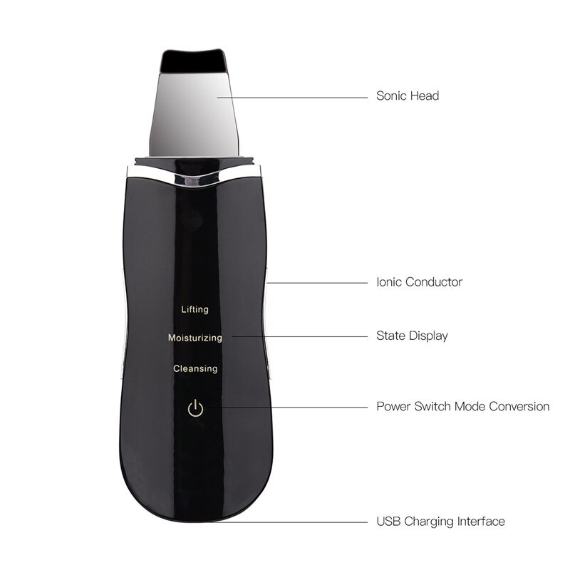 Ultrasons Ion visage nettoyage peau épurateur visage nettoyant peau Peeling points noirs enlèvement pores nettoyant visage peau blanchissant ascenseur
