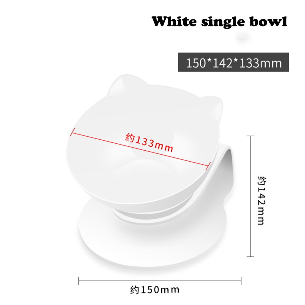 Grote transparante kattenbak met dubbele bak, voerbak voor kat en hond, waterbak met standaard, voerbak voor katten en honden, dierenbenodigdheden: Enkele witte