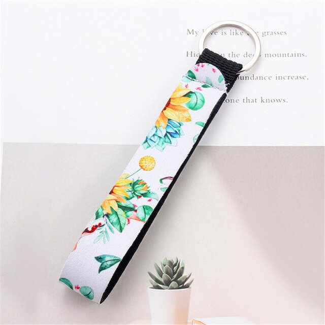 Blume Muster Tuch Band Telefon Lanyard Keychain Für Frauen Telefon Fall Brieftasche Kurze Lange Band Für Kamera Schlüssel Ring: F