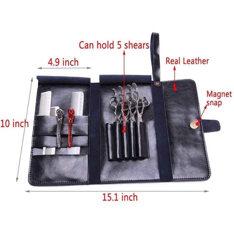 Novo profissional clipes de couro saco cabeleireiro barbeiro scissor couro bolsa titular caso saco de tesoura de cabelo