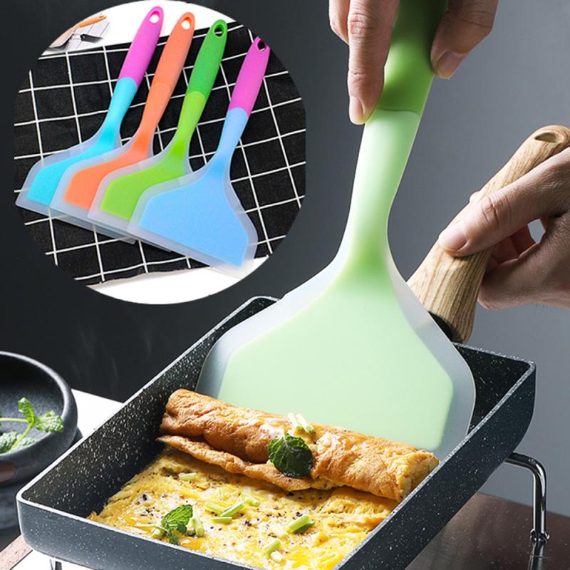 Non-stick Silicone Spatula Cake Ice Cream Scraper Reusable Steak Pancake Fried Egg Non-stick Pan Special Spatula Kitchen Tools