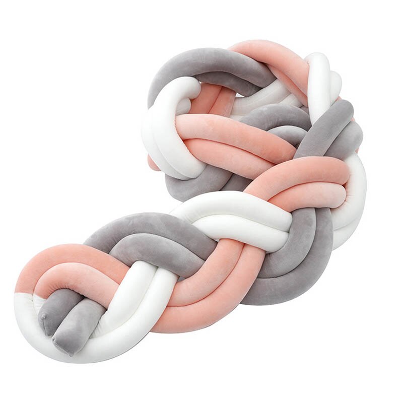 1.5M Geknoopt Twist Touw Handgemaakte Barrière Braid Knot Kwekerij Voor Kind Wieg Hek Cot Rail: pink white