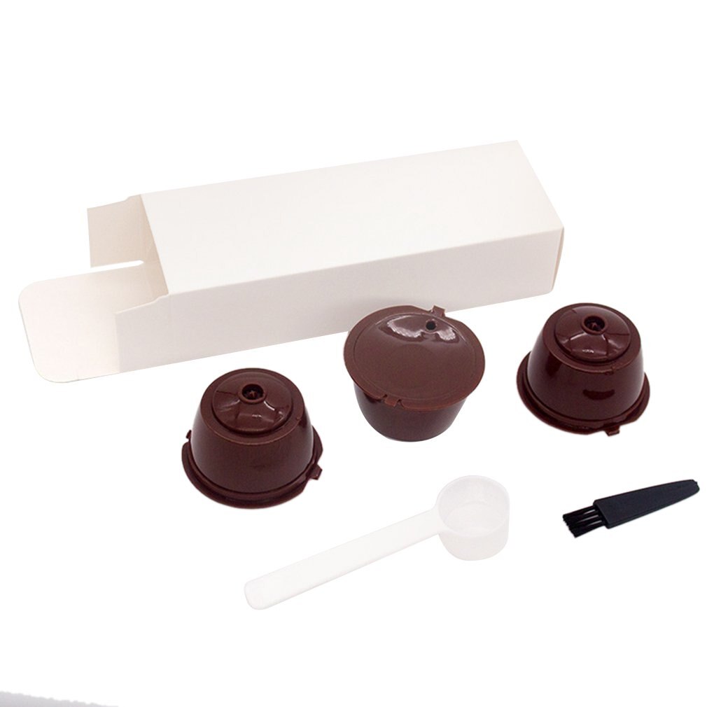 Herbruikbare Voor Dolce Gusto Koffie Capsule Cup Filter Koffie Filter Koffie Capsules Herbruikbare Koffie Cup Mand: 3pcs brown