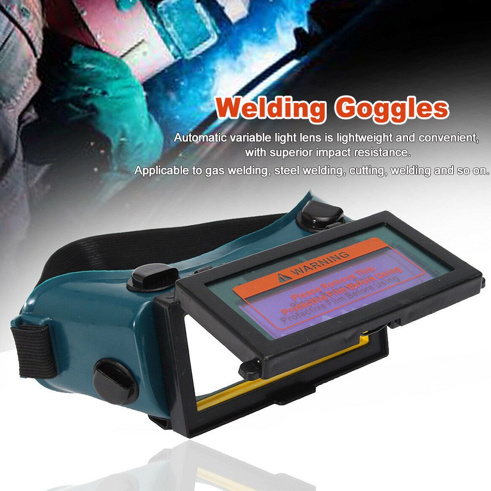 Lens Solar Powered Safety Welding Goggles PVC Automatic Dimming Eyes Protector