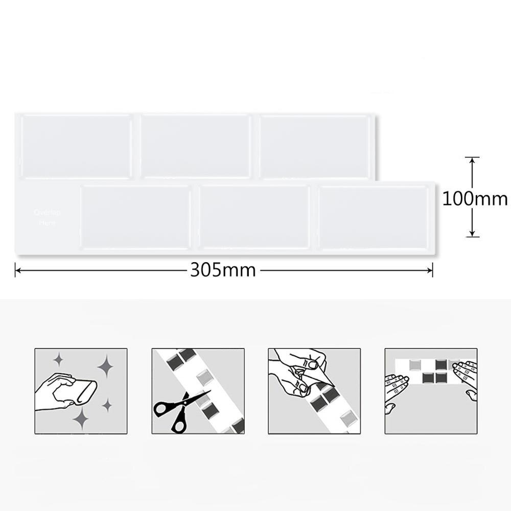 Self Adhsive Waterproof Bathroom Decoration Wallpaper 3d Kitchen Subway Wall Tile: BW57-S