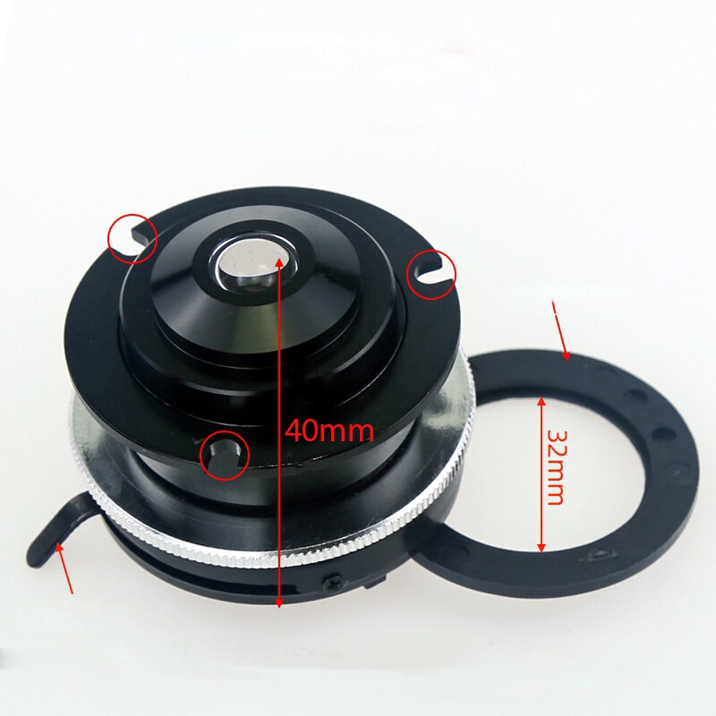 N.A.1.25 Abbe Condenser NA 1.25 mm Collecting Mirror Biological Microscope Condenser Condensing Light with Iris Diaphragm