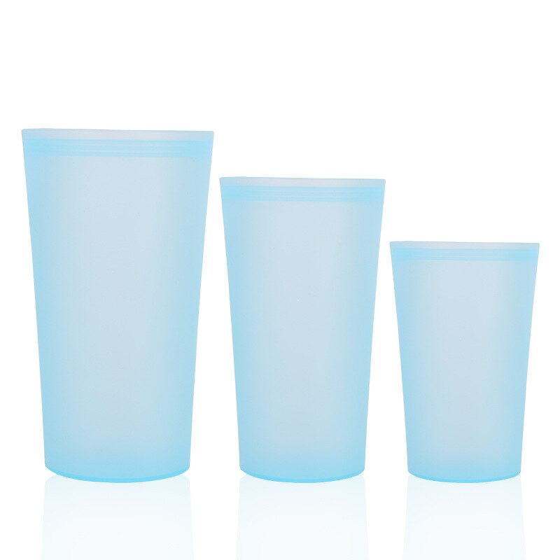 Zip Top Leakproof 3 Pcs Silicone Food Storage Containers Household Stand Up Zip Shut Container Cup Bowl for Kitchen Out