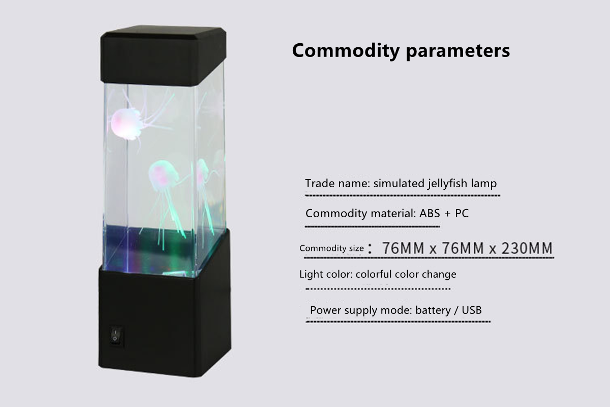 Desktop simulation fish tank colorful color changing jellyfish Aquarium