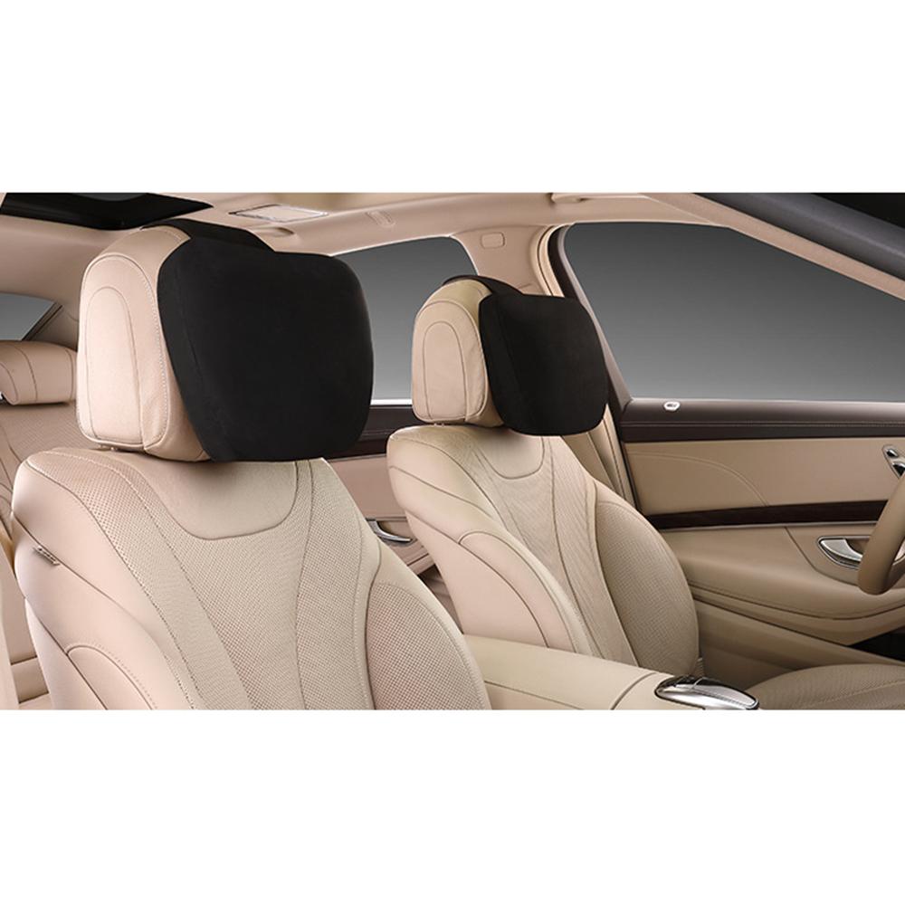 1Pair Universal Car Headrest Ultra Super Soft Pillow Four Seasons Neck Support Suede Fabric Pillow 30*25cm: Black