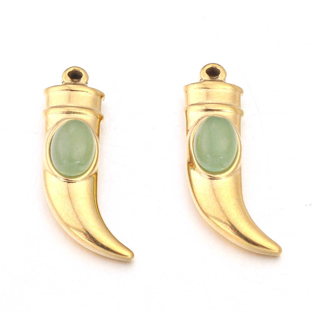 2 stk/parti rustfritt stål naturstein pepper øredobber anheng til diy halskjede smykker laging forsyninger blanding: Hvit