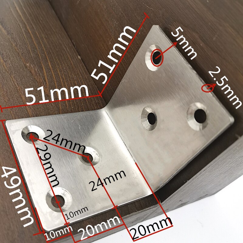 Stainless Steel L-shaped Angle Bracket 90 Degree Holder Furniture Connector Partition Triangle Fixed Block Laminated Bracket: FJ28B