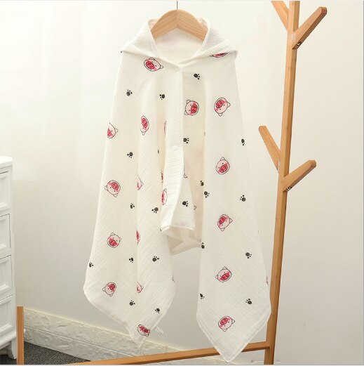 Cotton Baby Bath Towel Beach Towel Muslin Kids Hooded Baby Towel Bathrobe Cloak Baby Receiving Blanket Kids Bath Towel 70*140cm: 5