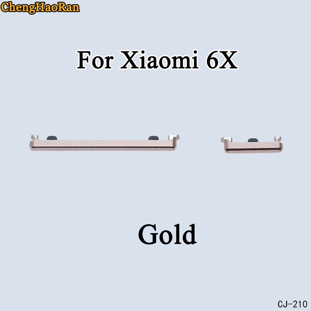 ChengHaoRan 1 Set Side Button Power On Off Volume Button For Xiaomi 6X Replacement Repair Parts Gold/Black/Rose Gold/Red: 6X-Gold