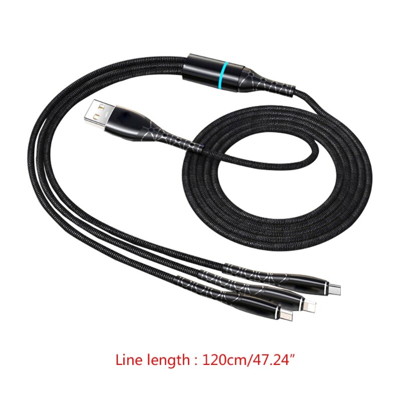 Multi Charger Cable, 1.2M 3 In 1 Meerdere Usb Kabel Connector Usb Meerdere Oplaadkabel Usb Geschikt Voor Smart Telefoon
