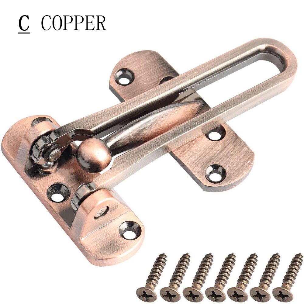 Deurslot voor thuisbeveiliging voordeursloten voor kinderen huisversterkingsslot voor draaideuren dikke, massieve aluminiumlegering satijn: Koper