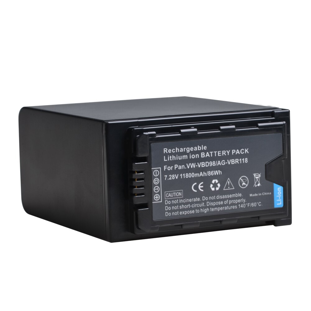 1pc vw-vbd 98 batteri med ledede strømindikatorer til panasonic aj -px280 px285mc ag-hpx 265mc hpx 260mc px270 px298 mdh 2 fc100 dvx 200