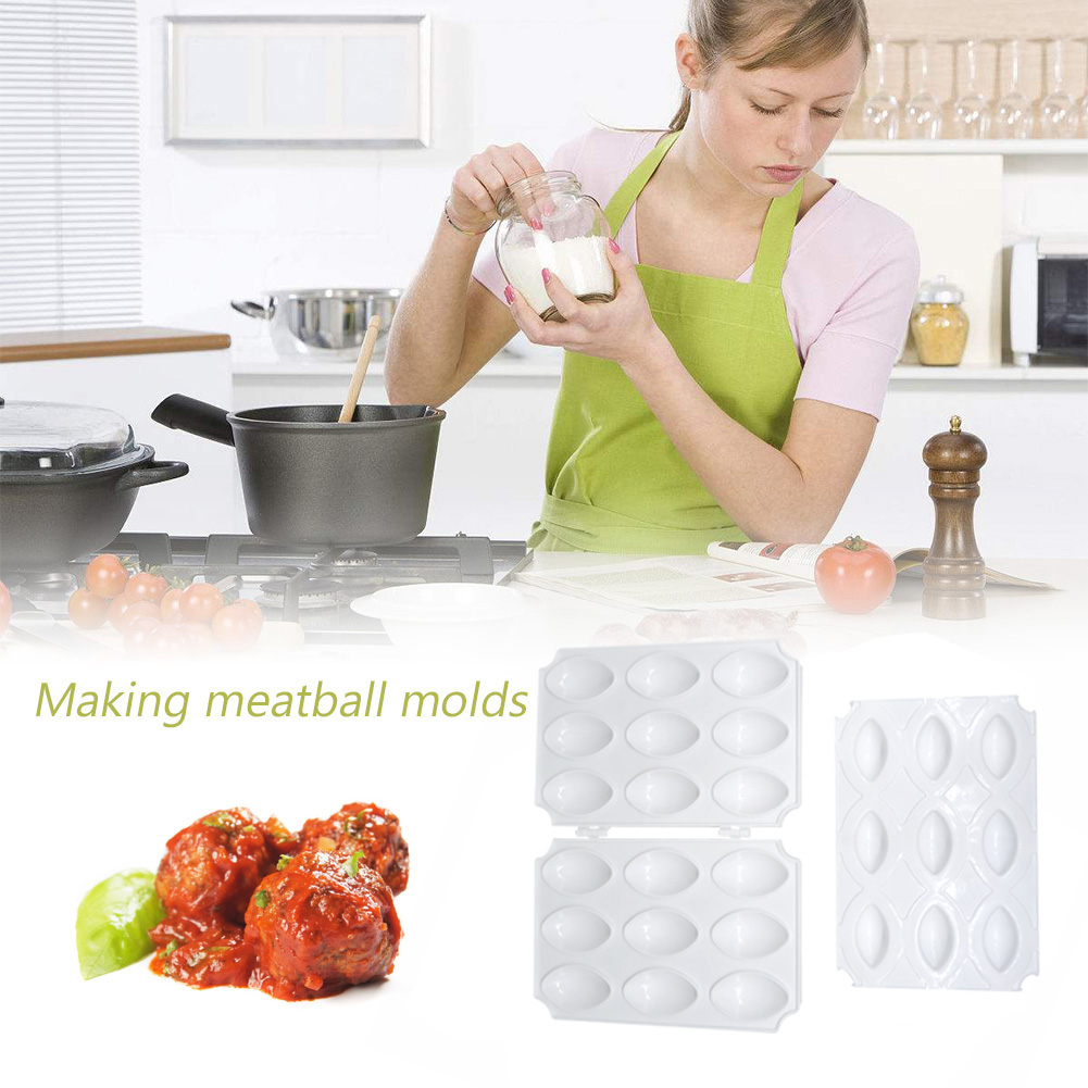 9 Holes Meatball Maker Machine Manual Meatloaf Meatloaf Mold Press Minced Meat Processor Cake Desserts Pie Kitchen Tools NEW2021