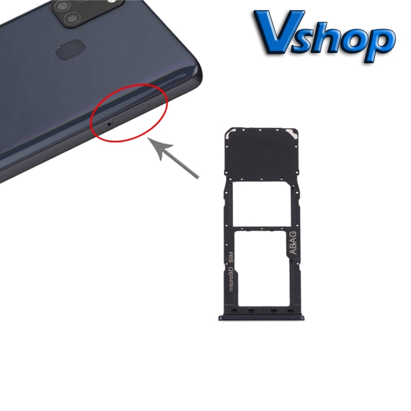 SIM Card Tray+Micro SD Card Tray for Samsung Galaxy A21s Mobile Phone SIM Card Tray Replacement Parts