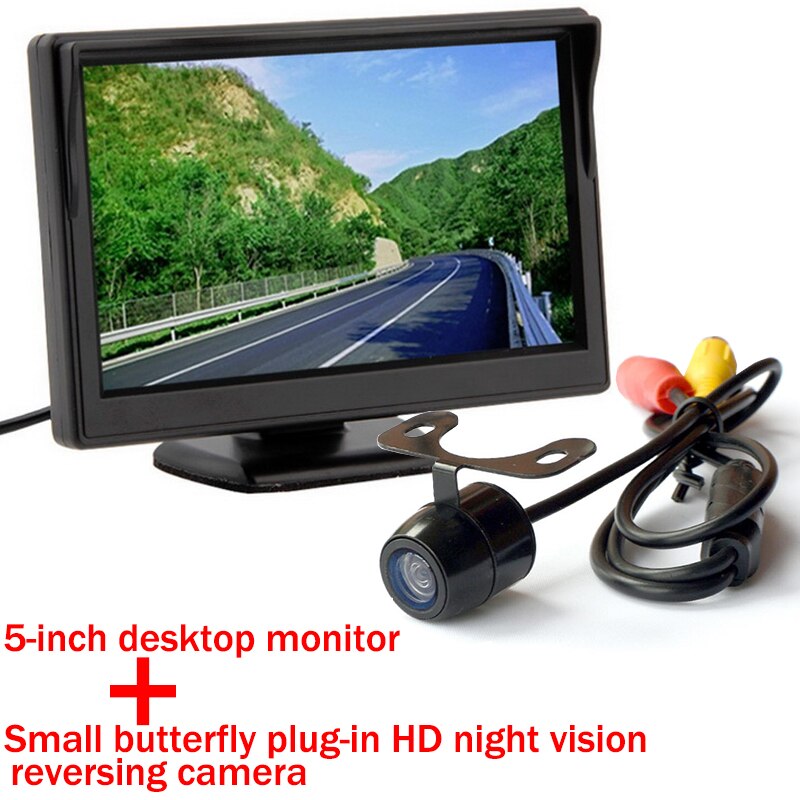 Bus/Car HD Desktop 12-24V 5 Inch TFT Screen Plug-In Rear Cam 18.5mm LED With Lamp Reversing Camera Night Vision Parking Monitor: Plug In Night Vision