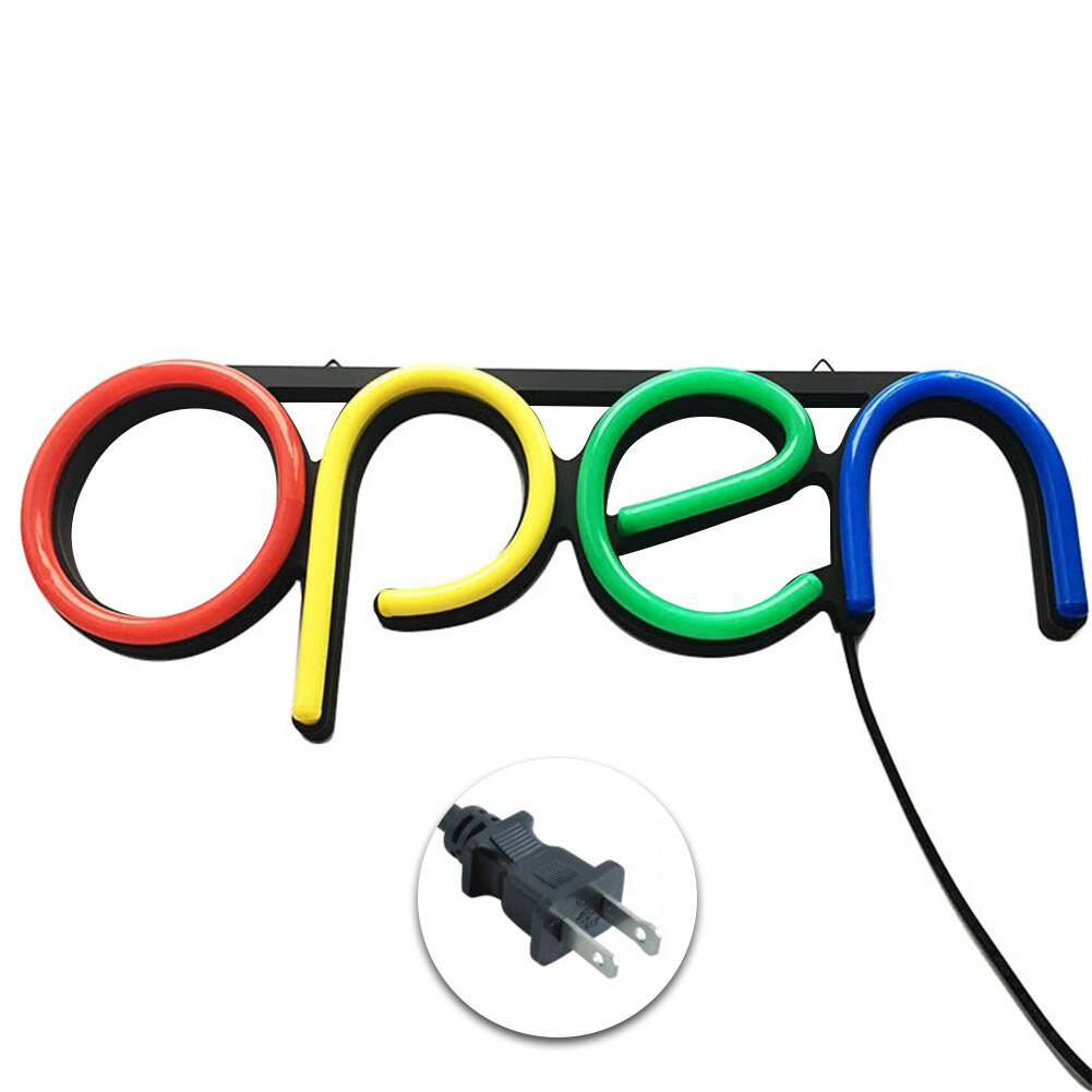 Open Visual Neon Light Hanging Chain Decorative Ultra Bright Artwork Led Window Displaying Bar Restaurant Wall Sign Lamp Store: Colorful US