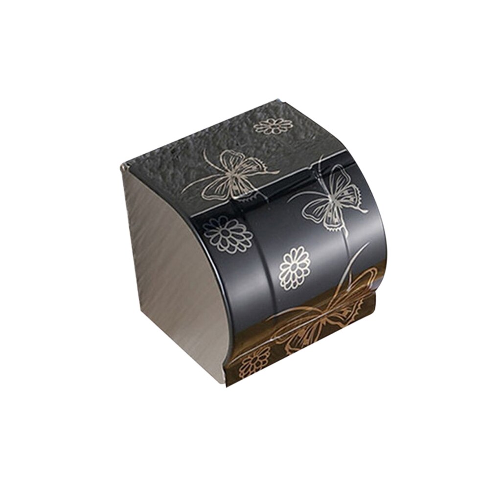 Butterfly Pattern Bathroom Toilet Paper Holder Paper Roll Holder Storage Box Central Fold Hand Paper Dispenser with Screws
