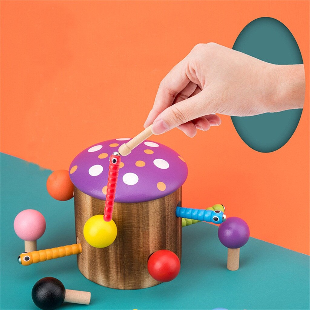 Educatief Baby Kids Houten Magnetic Catch Insect Zuigeling Intelligentie Speelgoed
