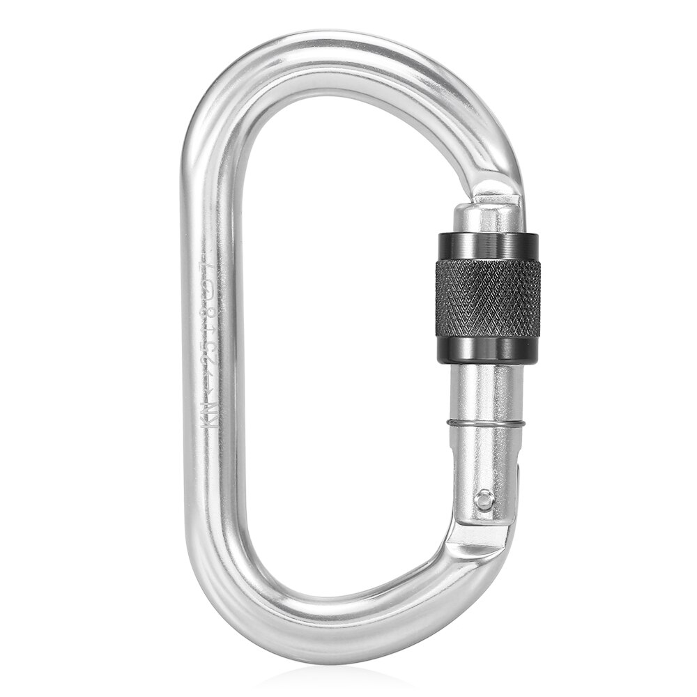 25KN Auto Locking Gate Carabiner Heavy Duty D Shape Buckle Pack Twist Locking Gate Carabiner Climbing Rappelling Canyoning: Silver SGM7108B