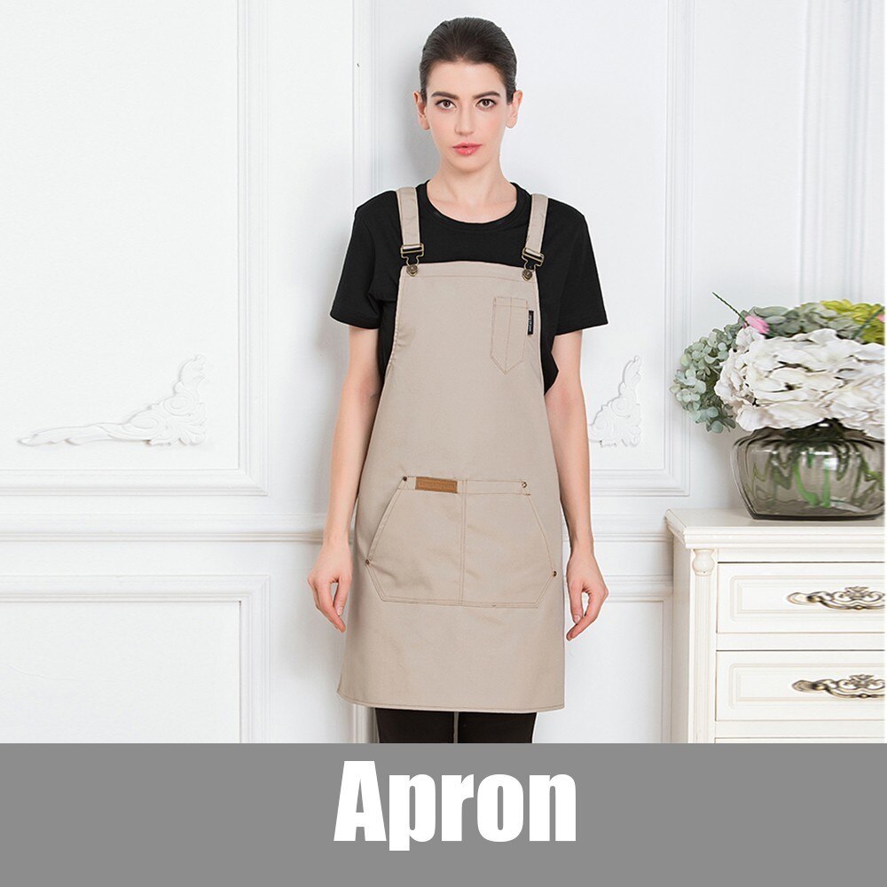 Verstelbare Chef Ober Uniform Schort Hotel BBQ Cafe Catering Food Service Restaurant Uniform Bakkerij Keuken Unisex Werk Schort: Khaki Apron